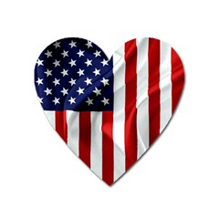 American Usa Flag Vertical Heart Magnet by FunnyCow