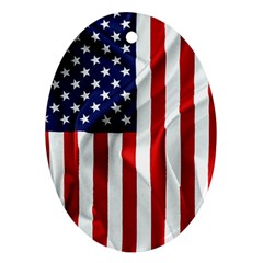 American Usa Flag Vertical Oval Ornament (two Sides) by FunnyCow