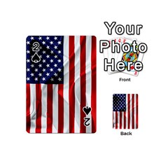 American Usa Flag Vertical Playing Cards 54 (mini)  by FunnyCow