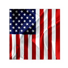 American Usa Flag Vertical Small Satin Scarf (square) by FunnyCow