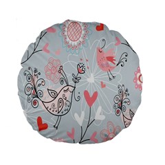 Cute Love Birds Valentines Day Theme  Standard 15  Premium Round Cushions by flipstylezfashionsLLC