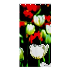 White And Red Sunlit Tulips Shower Curtain 36  X 72  (stall)  by FunnyCow