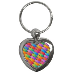 Colorful Textured Shapes Pattern                                      Key Chain (heart) by LalyLauraFLM