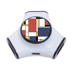 Abstract Art Of De Stijl 3-port Usb Hub by FunnyCow