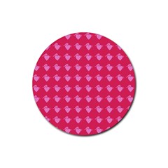 Punk Heart Pink Rubber Round Coaster (4 Pack)  by snowwhitegirl