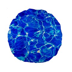Blue Clear Water Texture Standard 15  Premium Round Cushions by FunnyCow