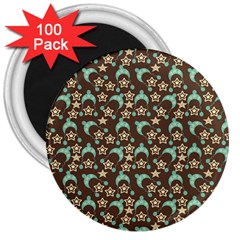 Brown With Blue Hats 3  Magnets (100 Pack) by snowwhitegirl