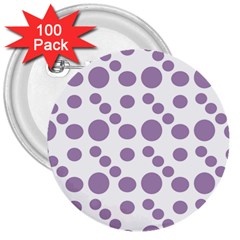 Violet Dots 3  Buttons (100 Pack)  by snowwhitegirl