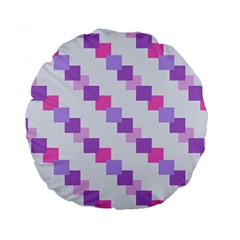 Geometric Squares Standard 15  Premium Round Cushions by snowwhitegirl