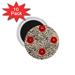 Papanese Floral Red 1.75  Magnets (10 pack)  Front