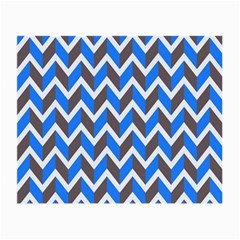 Zigzag Chevron Pattern Blue Grey Small Glasses Cloth (2-side) by snowwhitegirl