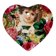 Little Girl Victorian Collage Ornament (heart) by snowwhitegirl