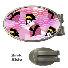 Japanese Abstract Pink Money Clips (oval)  by snowwhitegirl