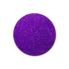 Purple  Glitter Rubber Coaster (round)  by snowwhitegirl
