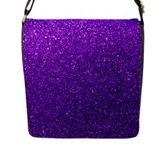 Purple  Glitter Flap Closure Messenger Bag (l) by snowwhitegirl