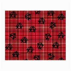 Red Plaid Anarchy Small Glasses Cloth (2-side) by snowwhitegirl