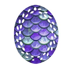 Blue Purple Mermaid Scale Ornament (oval Filigree) by snowwhitegirl