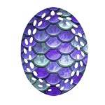 Blue Purple Mermaid Scale Ornament (Oval Filigree) Front
