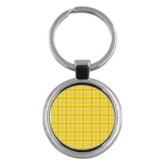 Yellow Sun Plaid Key Chains (round)  by snowwhitegirl