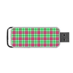 Pink Green Plaid Portable Usb Flash (two Sides) by snowwhitegirl