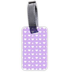Hearts Dots Purple Luggage Tags (two Sides) by snowwhitegirl