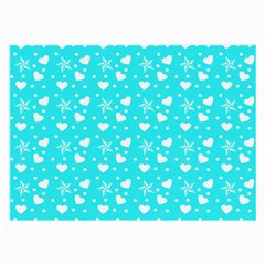 Hearts And Star Dot Blue Large Glasses Cloth (2-side) by snowwhitegirl