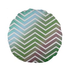 Ombre Zigzag 02 Standard 15  Premium Round Cushions by snowwhitegirl