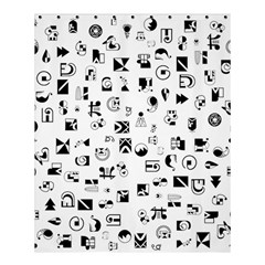 Black Abstract Symbols Shower Curtain 60  X 72  (medium)  by FunnyCow