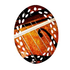 Cello Performs Classic Music Ornament (oval Filigree) by FunnyCow