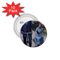 Couple On Bicycle 1 75  Buttons (10 Pack) by vintage2030