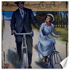 Couple On Bicycle Canvas 12  X 12  by vintage2030