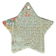 Rose Book Page Star Ornament (two Sides) by vintage2030