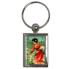 Lady 1334282 1920 Key Chains (rectangle)  by vintage2030