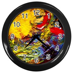 Yellow Chik 3 Wall Clock (black) by bestdesignintheworld