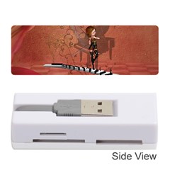 Cute Fairy Dancing On A Piano Memory Card Reader (stick) by FantasyWorld7