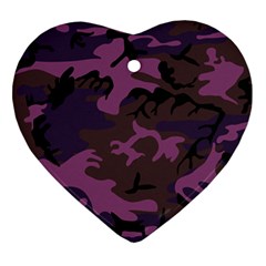 Camouflage Violet Ornament (heart) by snowwhitegirl