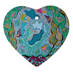 Mystic Mermaid Ornament (heart) by chellerayartisans
