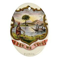 Historical Florida Coat Of Arms Oval Ornament (two Sides) by abbeyz71