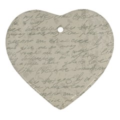 Handwritten Letter 2 Heart Ornament (two Sides) by vintage2030