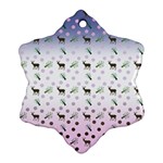 Ombre Deer Pattern Snowflake Ornament (Two Sides) Front