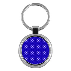 Little  Dots Royal Blue Key Chains (round)  by snowwhitegirl