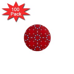 Embroidery Paisley Red 1  Mini Magnets (100 Pack)  by snowwhitegirl
