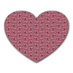 Retro Red Pattern Heart Mousepads Front