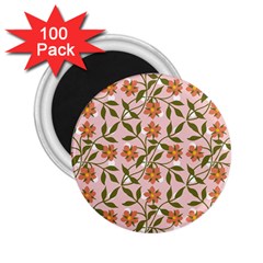 Pink Dot Floral 2 25  Magnets (100 Pack)  by snowwhitegirl