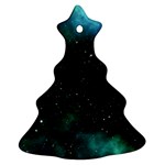 Galaxy Sky Blue Green Ornament (Christmas Tree)  Front