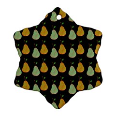 Pears Black Snowflake Ornament (two Sides) by snowwhitegirl