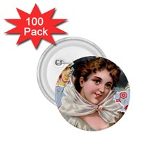 Victorian Lady Blue Floral 1 75  Buttons (100 Pack)  by snowwhitegirl