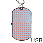 Pastel Mod Blue Orange Circles Dog Tag USB Flash (Two Sides) Front