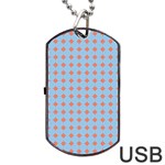 Pastel Mod Blue Orange Circles Dog Tag USB Flash (Two Sides) Back