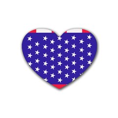 Day Independence July Background Heart Coaster (4 Pack)  by Simbadda